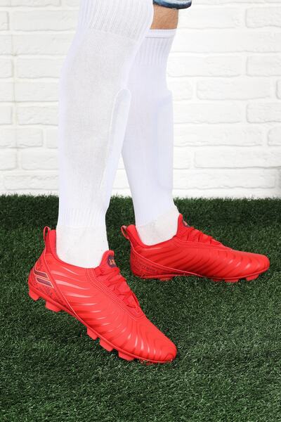 Lescon Pantofi de fotbal Ares 031 cu crampoane Tinuta rosie pentru barbati