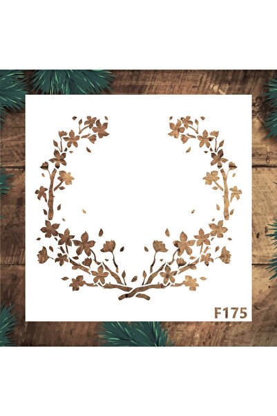 STENCİLTASARIM Stencil Tasarım F175 Kiraz Dalı Duvar, Ahşap, Cam, Kumaş Boyam...