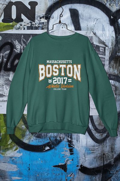 SUNFREE Unisex Boston εμπριμέ φούτερ Oversize