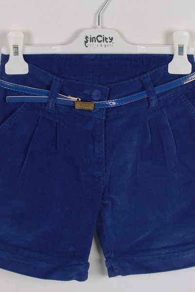 incity Girl's Belt Detailed Flower Pot Corduroy Shorts