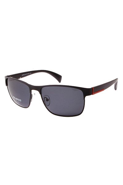 Angel Eyes Men's Sunglasses Rectangular Design Black Frame Black Polarized Glass