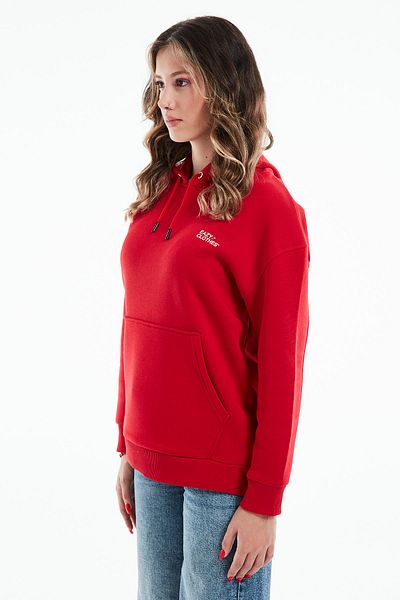 Eazy Co Hanocă groasă cu glugă roșie premium unisex oversize Eazy Basic
