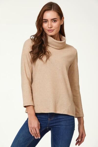 İKİLER Degaje Yaka Uzun Kol Triko Bluz 223-1729