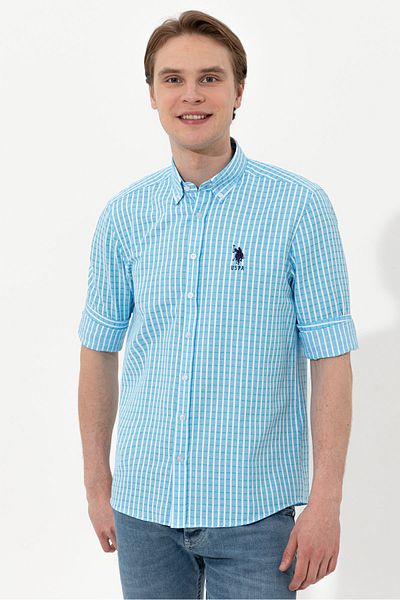 U.S. Polo Assn. Ανδρικό μπλε πουκάμισο