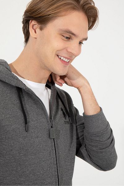 U.S. Polo Assn. Hooded Collar Gray Men's Sweatshirt Garmansk022