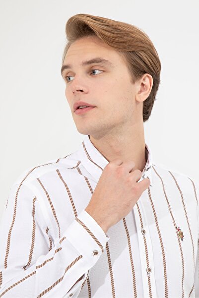 U.S. Polo Assn. Ανδρικό πουκάμισο με κουμπιά γιακά Cebas