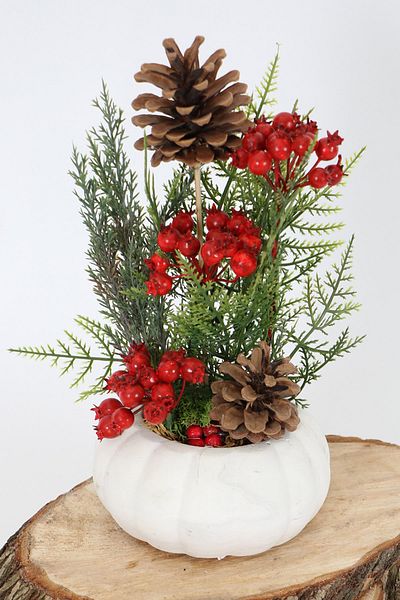 Yapay Çiçek Deposu Artificial Coquina Pomegranate Arrangement in a Concrete Pot New Year Concept 2