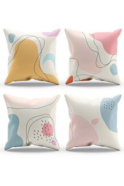 Moud's Double Sided Printed Quiet Patterned 4-Piece Combination Suede Throw P...