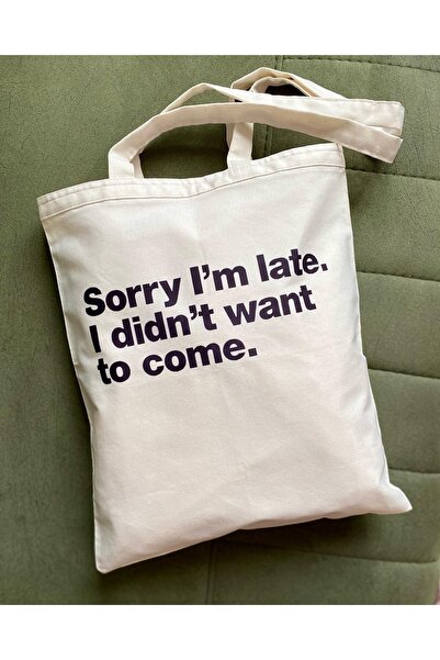 designedfy Sorry I'm Late Printed Cloth Bag