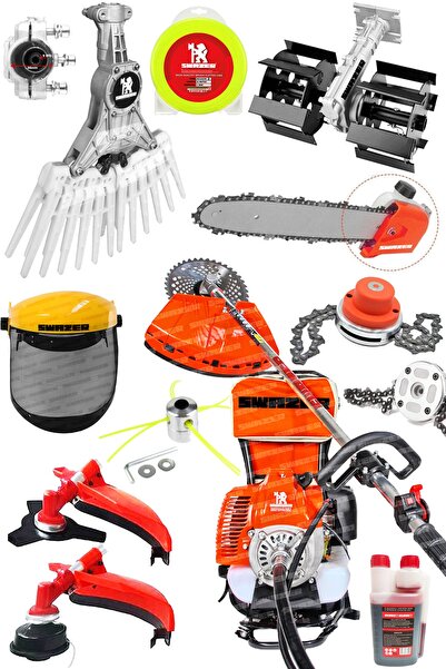 Swazer S11pro Set 4x4hp 2t Sırt Tipi Tırpan Benzinli Çim Biçme Makinası 11 Pa...