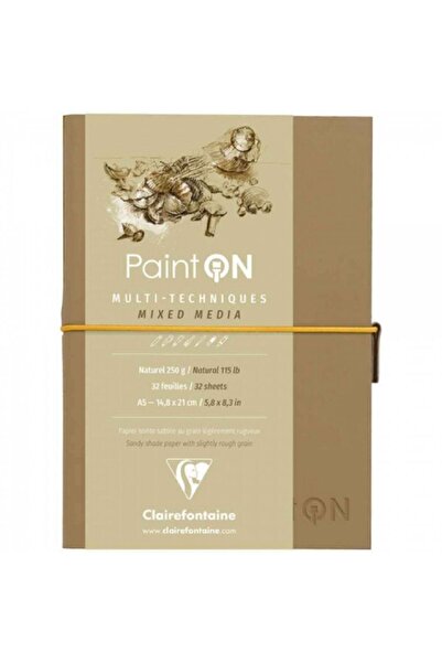 Clairefontaine Скицник Naturel 250 гр., многофункционален, с боядисване, 32 с...