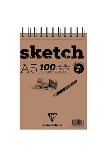 Clairefontaine Esquisse Blanc Sketch 90 г Білий блокнот для малювання зі спір...