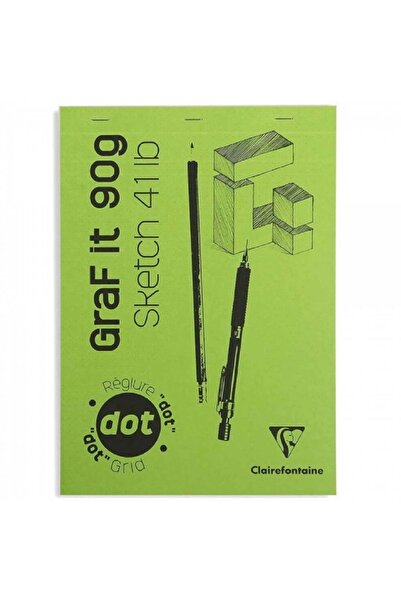 Clairefontaine Graf It Blanc Dot Grid Sketch 90 г, блокнот для малювання в кл...