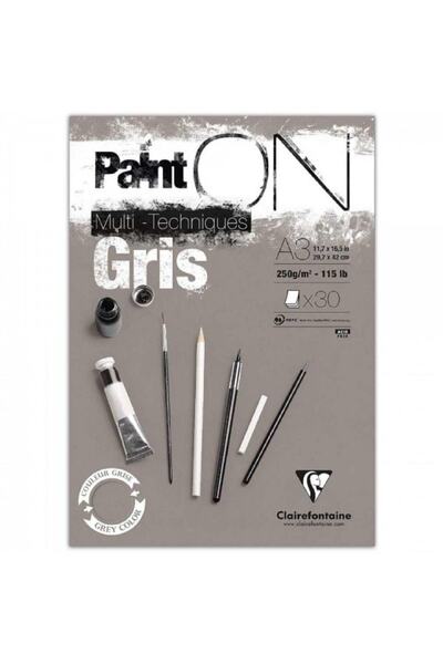 Clairefontaine Paint-on Gris 250 г Сірий багатофункціональний блок для малюва...