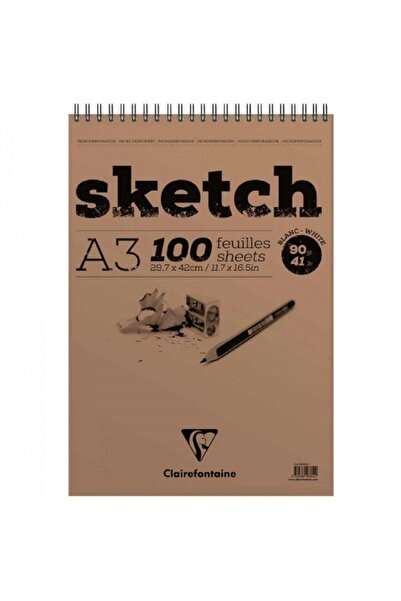 Clairefontaine Esquisse Blanc Sketch 90 г Білий блокнот для малювання зі спір...