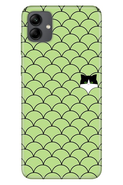 Cekuonline Case for Samsung Galaxy A04 Silicone Moderna Patterned Cardboard Cat