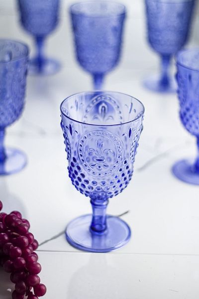 Depa Acrylic Blue 6-Piece Glass & Water Soft Drink Coffee Side Cup 450 Ml