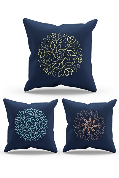 Moud's Σετ κάλυμμα μαξιλαριού ριχτάρι από σουέτ 3 τεμαχίων με μοτίβο διπλής όψης