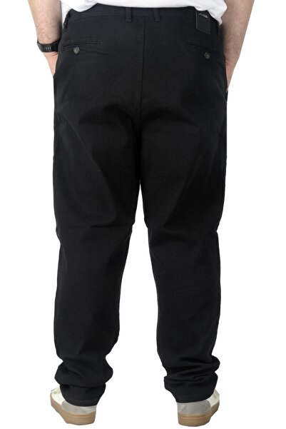 ModeXL Ανδρικό παντελόνι Gabardine - Plus Size, Black Nature 22850