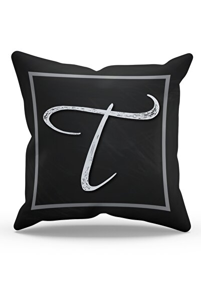 Moud's Κάλυμμα μαξιλαριού ριχτάρι διπλής όψης με μοτίβο γράμματος T