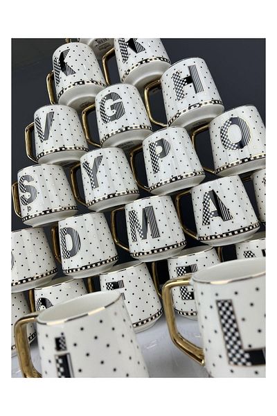 ACAR Luxury Porcelain New Mug Letter V