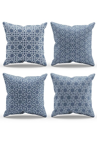 Moud's Двустранно отпечатана велурена калъфка за възглавница с шарки от 4 части