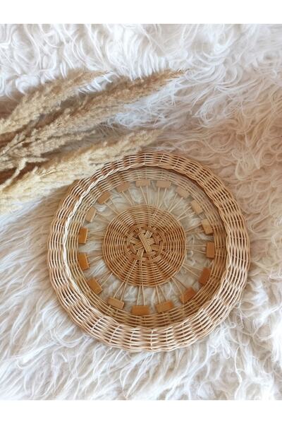 Gudelidekorr Gudelidekor Bambu Hasır Rattan 30 Cm Cam Tepsi
