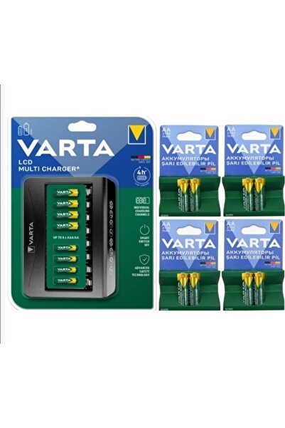 Varta 57681 8'li Lcd Şarj Cihazı +2700 Mah Şarjlı Pil 8 Adet Aydos