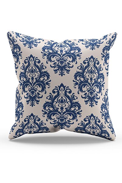 Moud's Husă de pernă din piele întoarsă, imprimata fata-verso, bleumarin Vint...