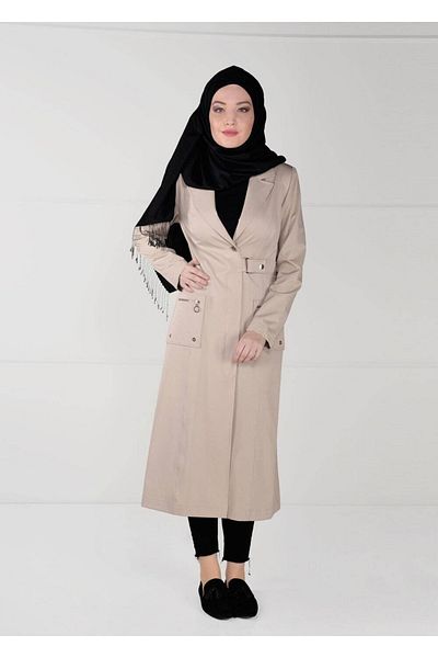 TRENDTESETTÜR Γυναικείο Μπεζ (K.BEIGE) T 1807 Yaren Tesettür 43717 Trench