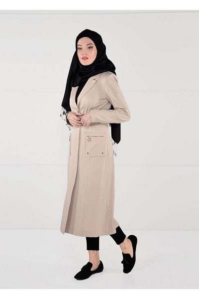 TRENDTESETTÜR Γυναικείο Μπεζ (K.BEIGE) T 1807 Yaren Tesettür 43717 Trench