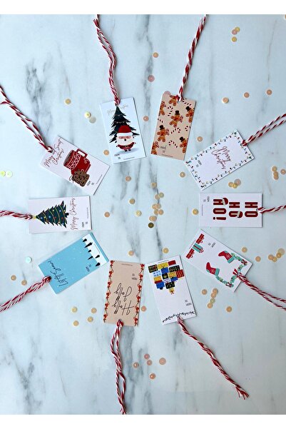 The Istanbul Event 10'lu Yılbaşı Hediye Etiketi - Yeniyıl Etiket Seti - Christmas Hediye Kartı