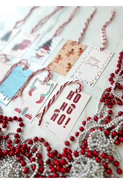 The Istanbul Event 10'lu Yılbaşı Hediye Etiketi - Yeniyıl Etiket Seti - Christmas Hediye Kartı