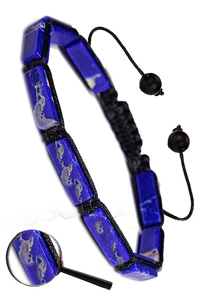 Tesbih Atölyesi Certified Macrame Blue Variscite Stone Bracelet - 1st quality