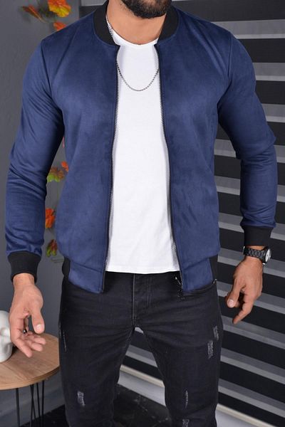 Oksit Ανδρικό σουέτ μπουφάν Eddy Extra Slim Fit Seasonal