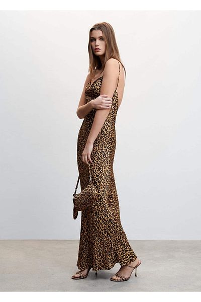 MANGO Woman Flowy Leopard Print Dress