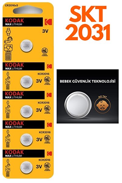 AlGeliyo Kodak Cr 2016 3 Volt Pil 5'li Paket Pil Anahtar Pili Kumanda Pili Ar...