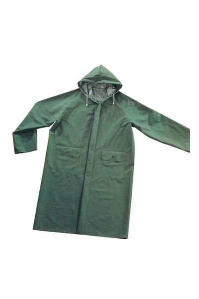 MAXSAFETYS Unisex PVC Raincoat Fisherman Worker Raincoat 028 mm Green Color