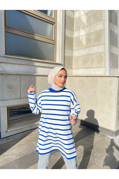 lurex moda Pulover Tirko oversize cu dungi