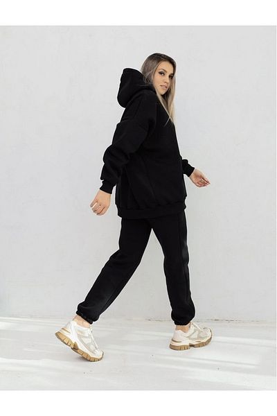 Seniste Black Oversize Tracksuit Set with Hood