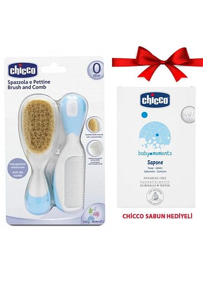 Chicco Blue Baby Brush and Comb Set - Soap Gift