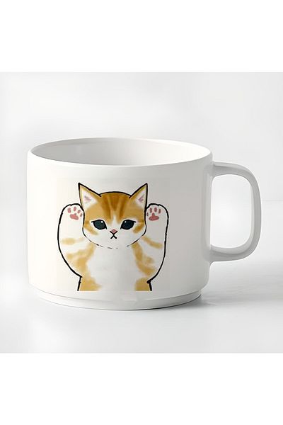 RHG Art Double Turkish Coffee Cup & Espresso Naughty Naughty Kitten 180 Ml