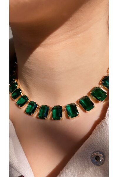 LEA JEWELS Zümrüt Yeşil Matis Kolye