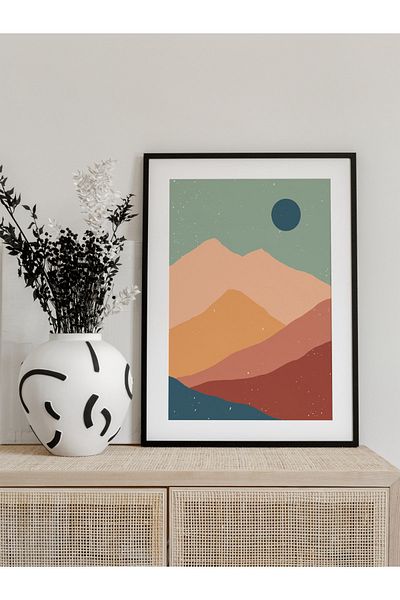 Postifull Pastel Boho și pictură estetică de perete, poster fără încadrare, decor de perete pentru living, bucătărie și birou