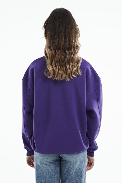 Eazy Co Eazy Manifest Oversize Unisex Фіолетовий велосипедний комір Товстий світшот