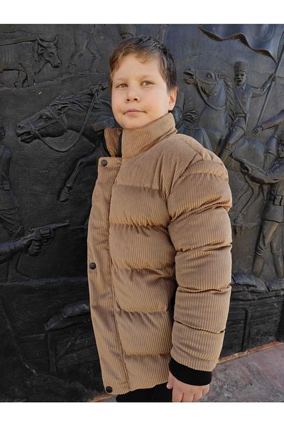 MODA ARPOL 6-15 Years Old Boy's Velvet Coat with Thick Side Pockets