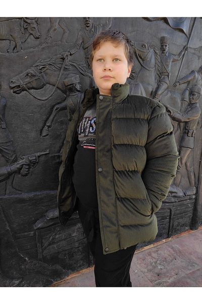 MODA ARPOL 6-15 Years Old Boy's Velvet Coat with Thick Side Pockets