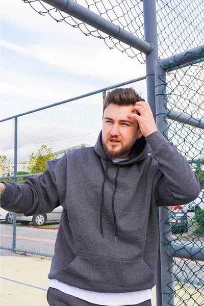 AUST GİYİM Ανδρικό φούτερ Oversize Hooded - Φούτερ με κουκούλα - Smoked