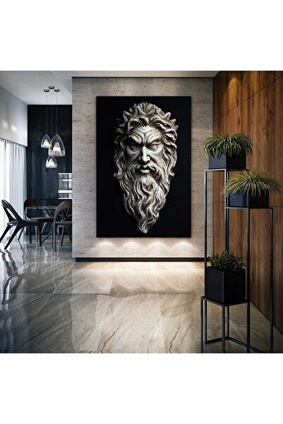 HDART Zeus Şimşek Tanrısı Heykel Modern Sanat Yunan Mitolojisi Mermer Kanvas ...