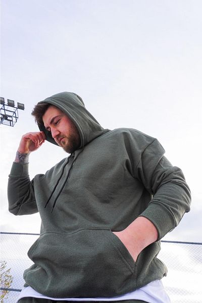 AUST GİYİM Ανδρικό φούτερ Oversize με κουκούλα - Φούτερ με κουκούλα - Πράσινο